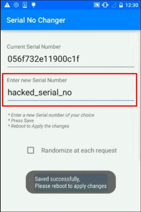 serial number change android to windows